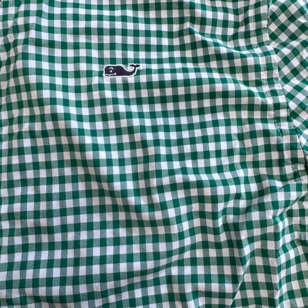 Vineyard Vines Performance Boys Gingham Button Down Shirt Size Small - Picture 4 of 5